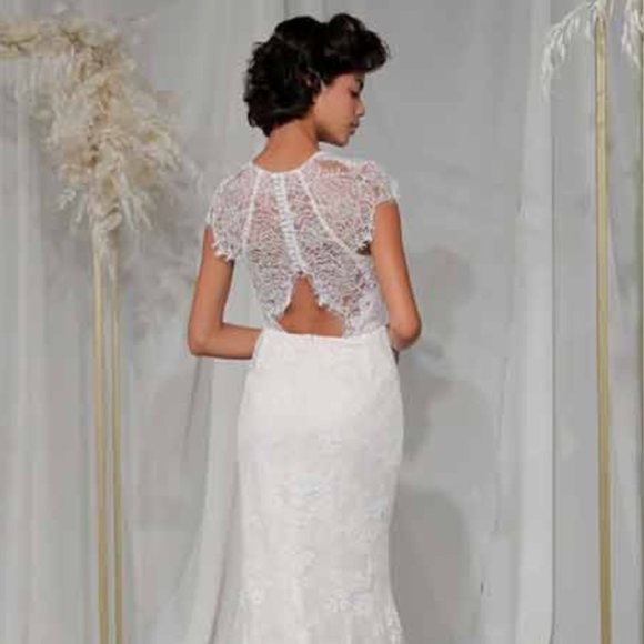 Amsale Nouvelle Jean Wedding Gown, Size 12, Street Size 4 - Picture 1 of 9